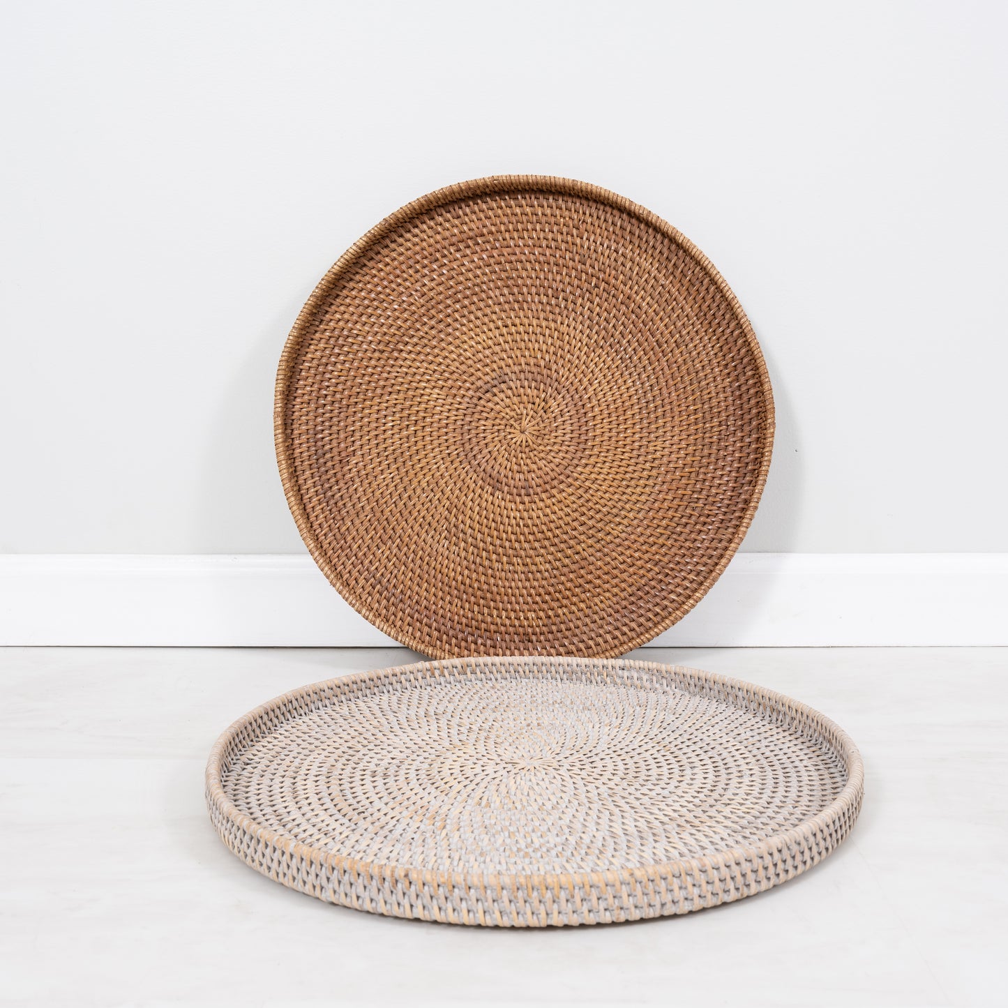Rattan Round Flat Tray