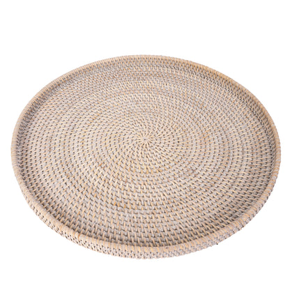Rattan Round Flat Tray